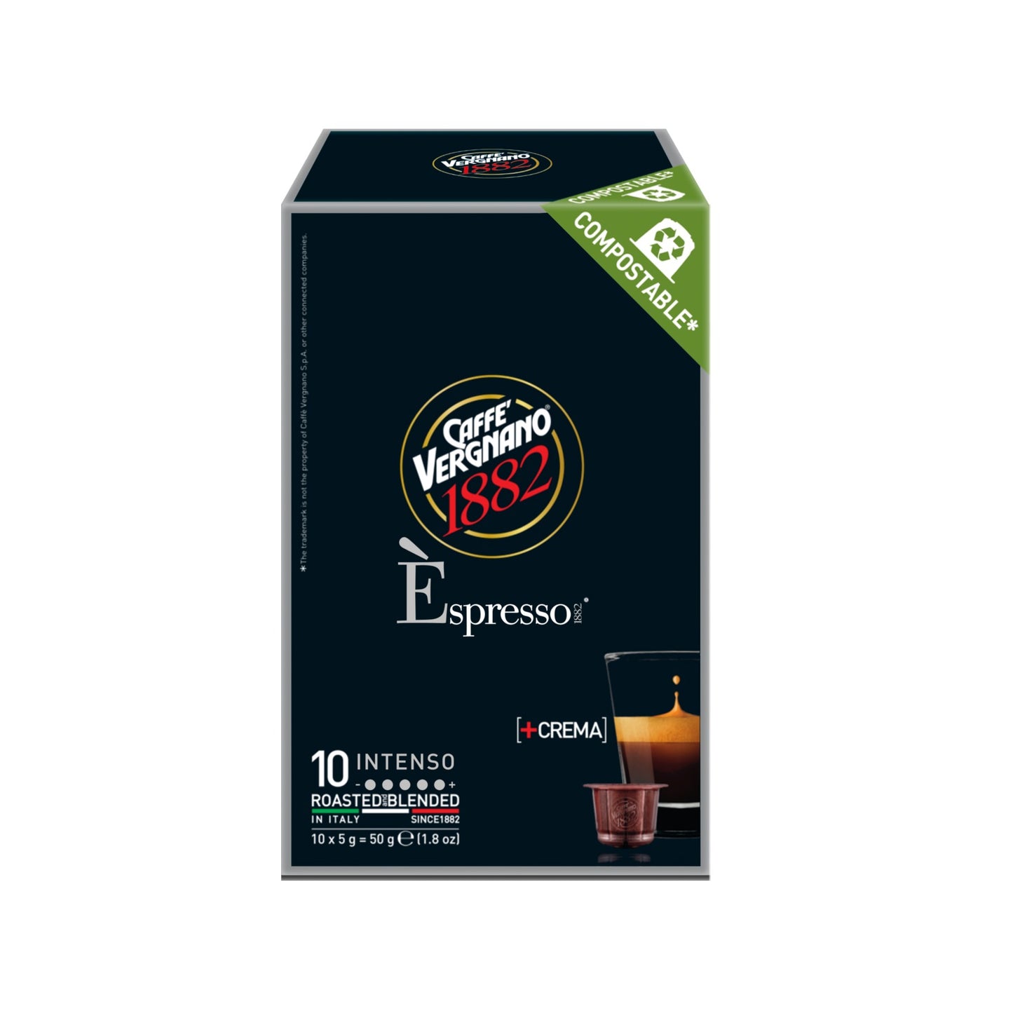 Vergnano Espresso 1882 Compostable Intenso Capsules (BBD :19/10/23)