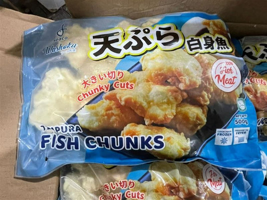 Excess Frozen Tempura fish Chunk 28-30GM ~500g