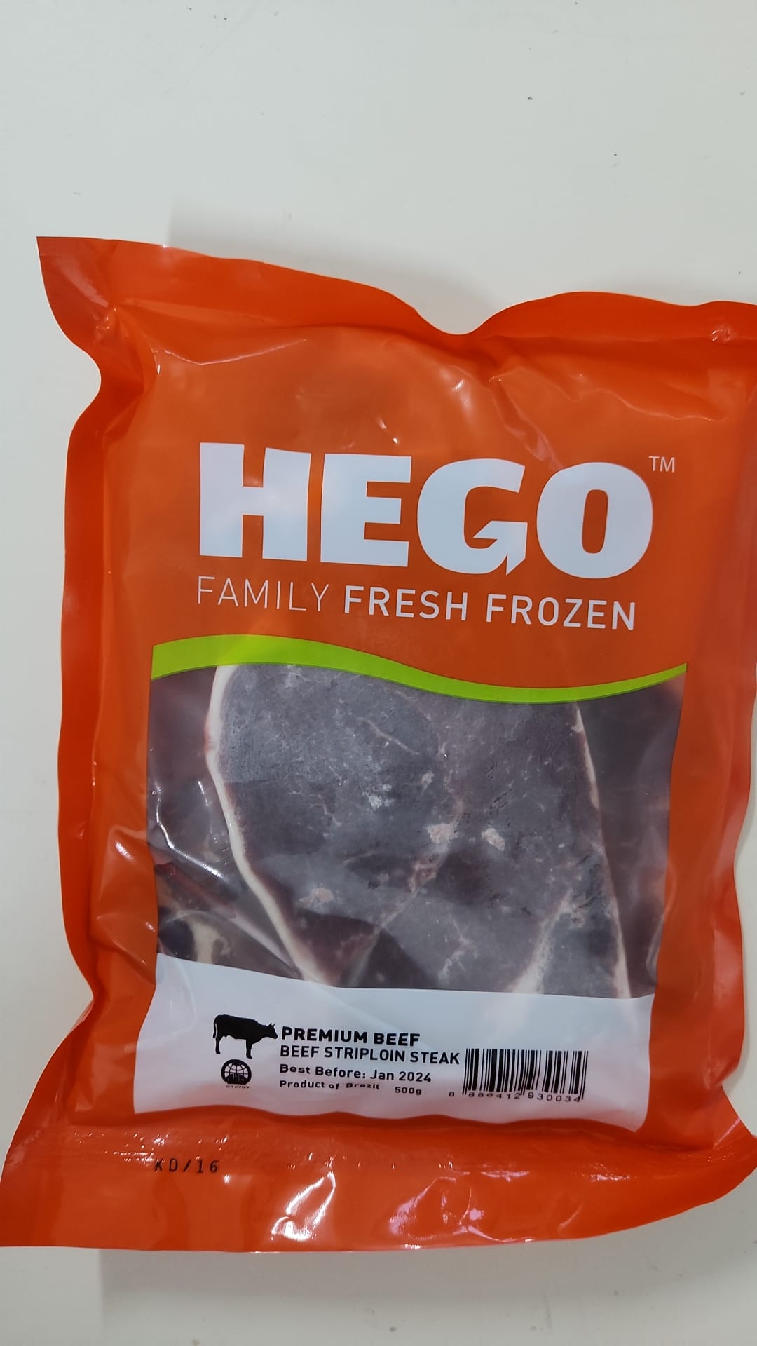 Beef striploin steak(frozen) halal ~ 500g